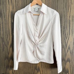 Rachel Zoe • Off White Twist Satin Blouse